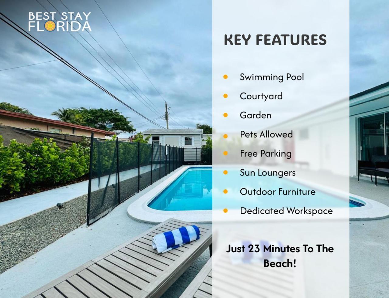 Tropical Villa Pool Courtyard & Garden View Fort Lauderdale Exterior photo